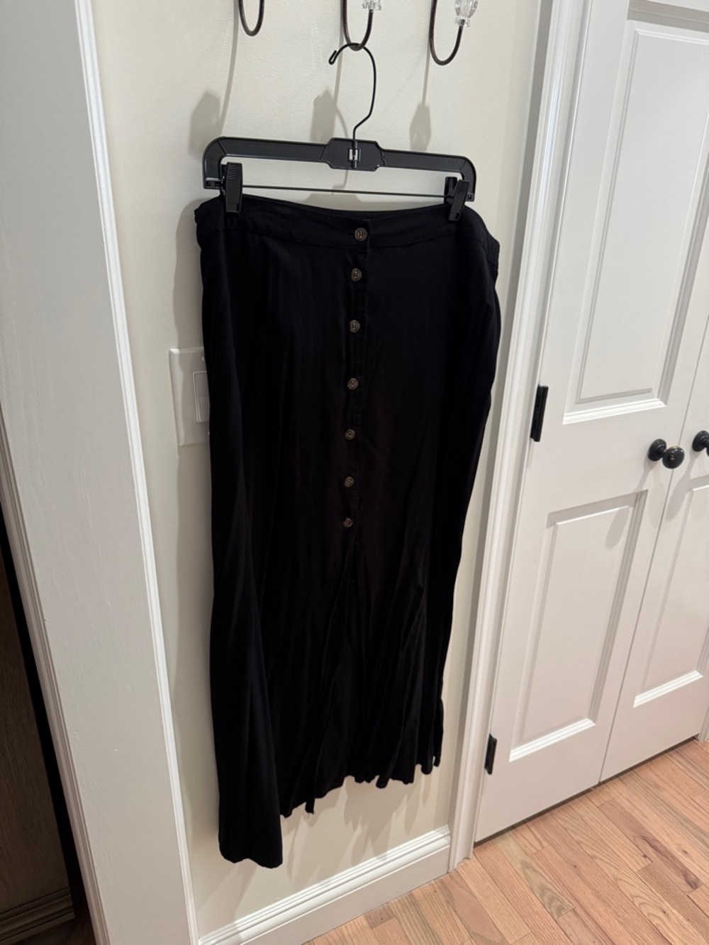 ASOS Black Button-Front Maxi Skirt